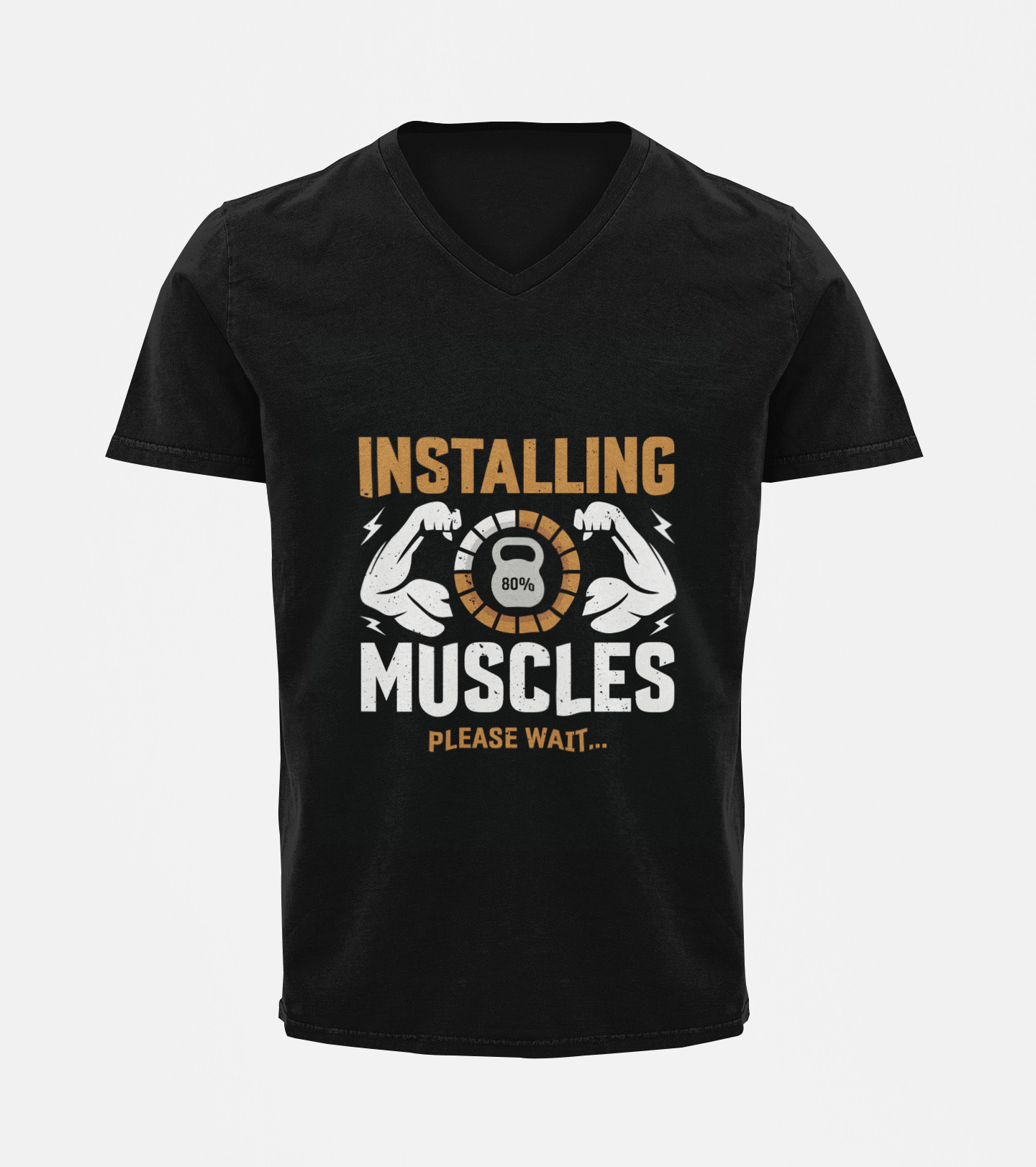 gym tshirt v neck half sleeves black