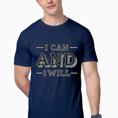 Men's Quotation t shirts Navy Blue