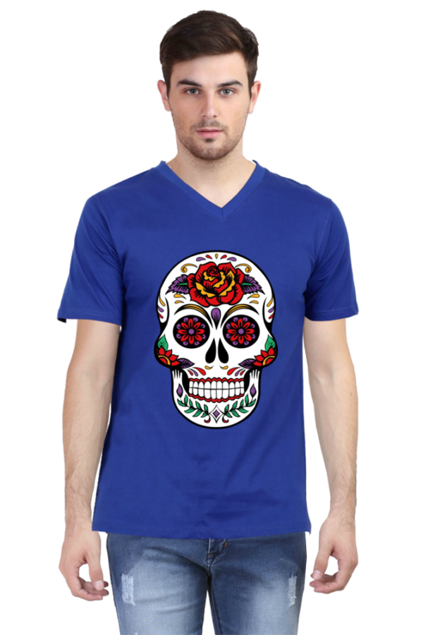 Cotton Sugar Skull T Shirt for Men - Image 2