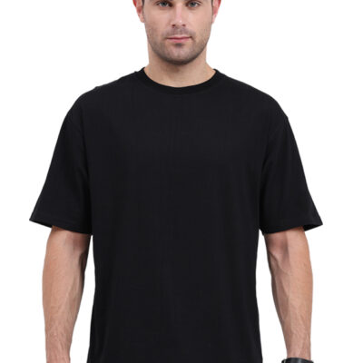 Men's Plain Black Oversized T shirt