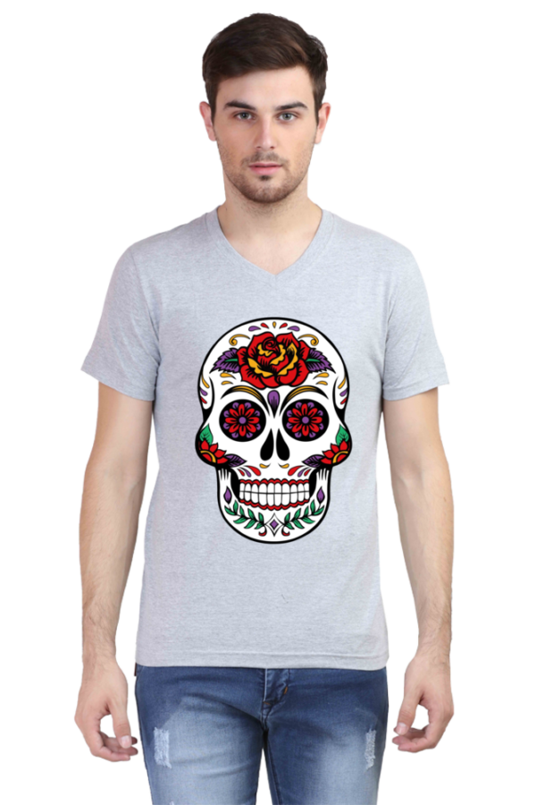 Cotton Sugar Skull T Shirt for Men - Image 3