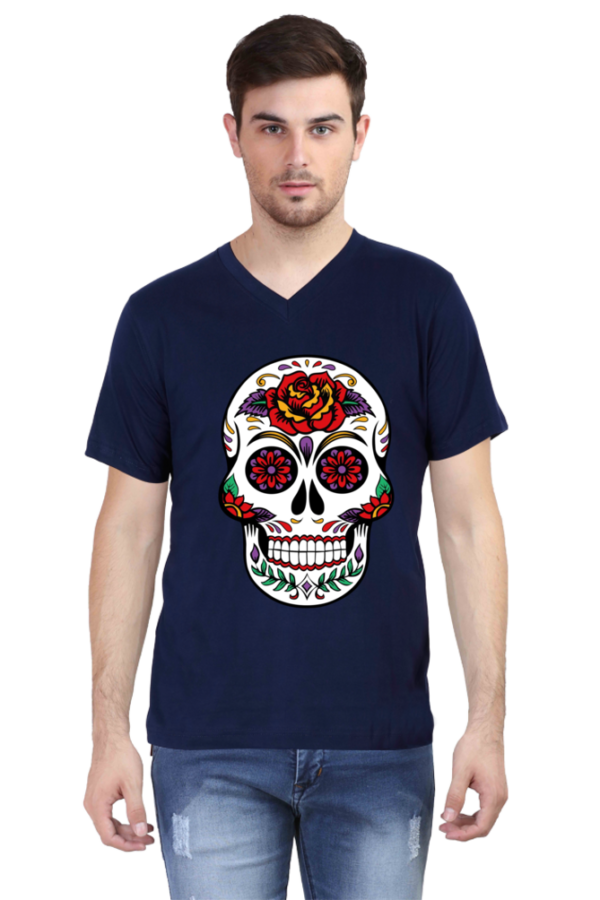 Cotton Sugar Skull T Shirt for Men - Image 4