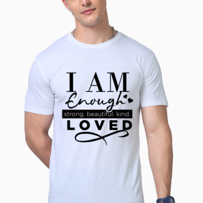 i am enough white t-shirt