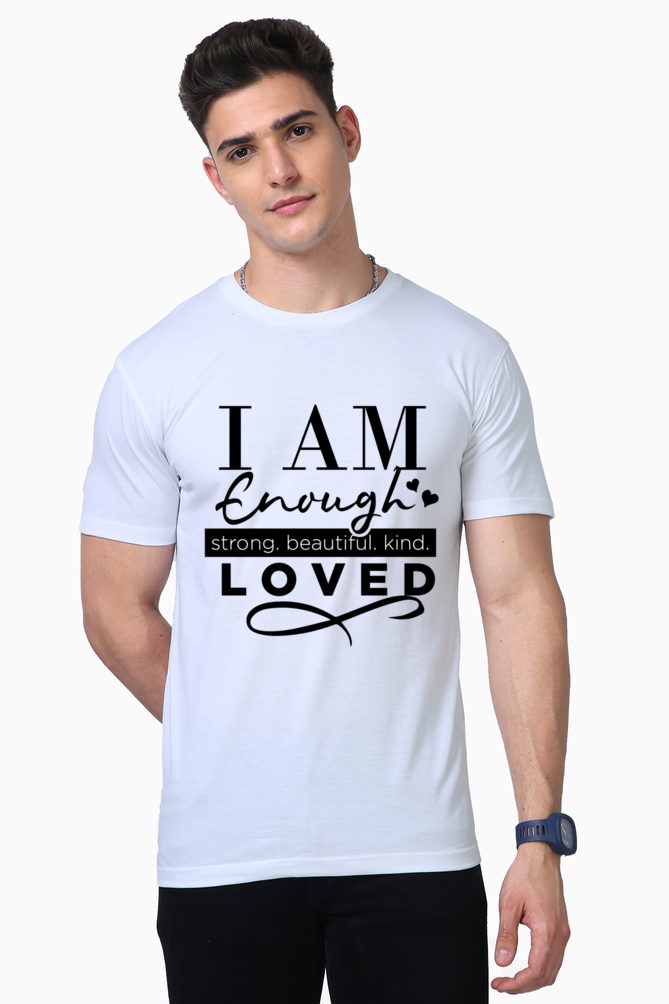 i am enough white t-shirt