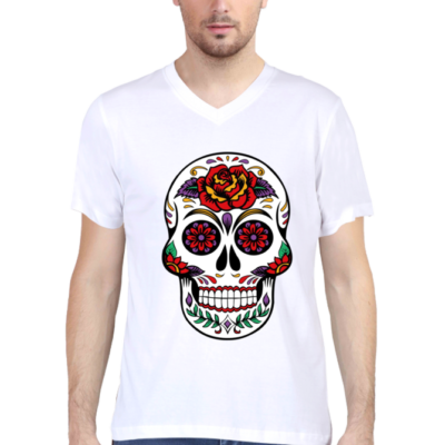 Cotton Sugar Skull T Shirt for Men