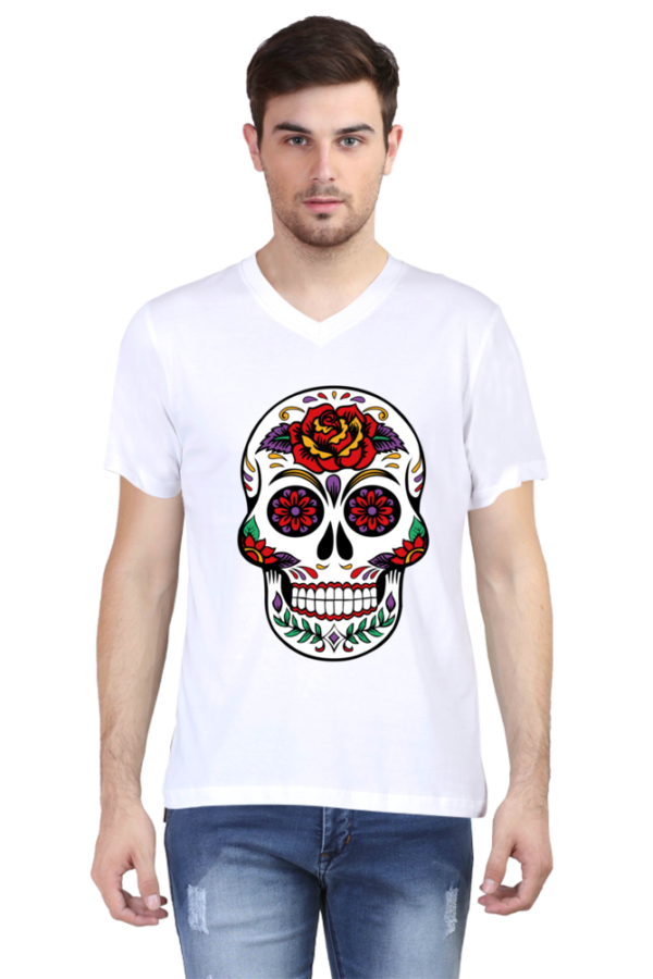 Cotton Sugar Skull T Shirt for Men