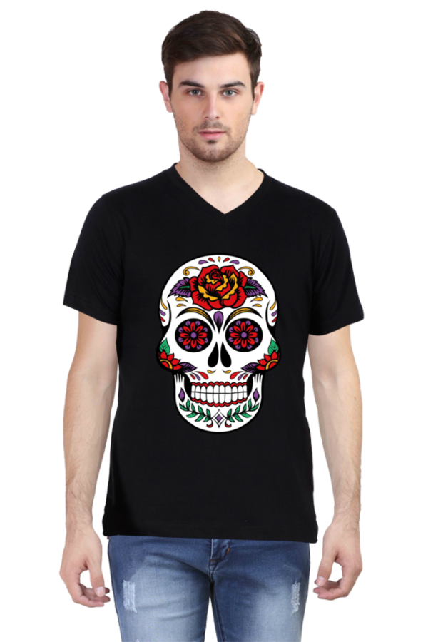 Cotton Sugar Skull T Shirt for Men - Image 5