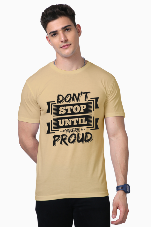 Men’s Motivational Quotes T-Shirt Beige